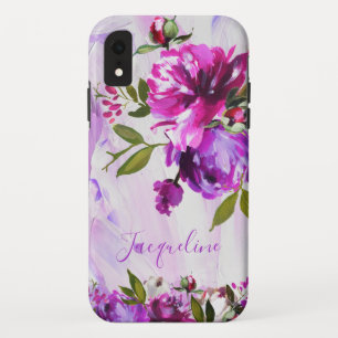 Personalisierte Wasserfarbe Rosa Typografie Case-Mate iPhone Hülle