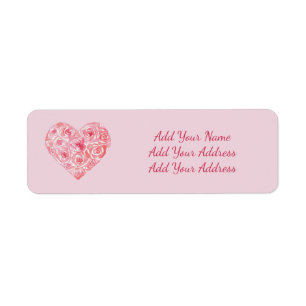 Personalisierte Wasserfarbe Rose Herzstück Rücksen