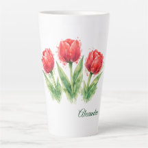 Personalisierte Wasserfarbe Rote Tulpen