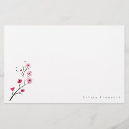 Personalisierte Wasserfarbe Sakura Kirschblossom Briefpapier