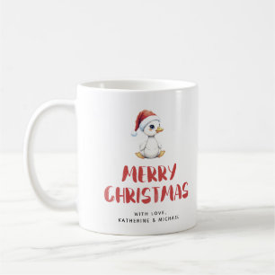 Personalisierte Wasserfarbe Weihnachtsgans Ente Kaffeetasse
