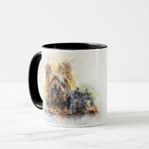 Personalisierte Wasserfarbe Yorkshire Terrier Kaff Tasse