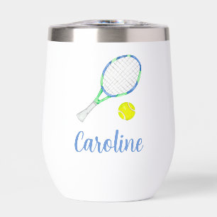 Personalisierte Wasserfarben Blau und Grüne Tennis