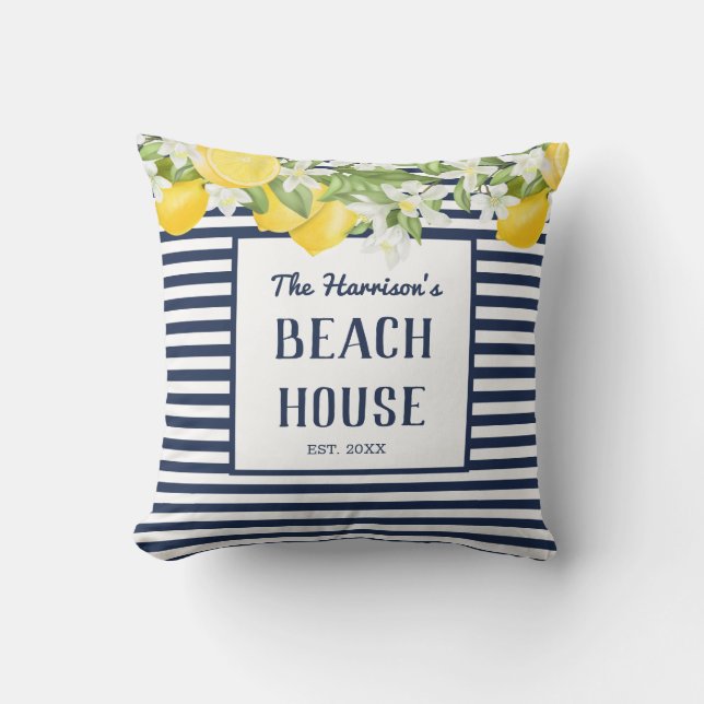 Personalisierte Wasserfarben Lemons Lumbar Kissen (Vorderseite)