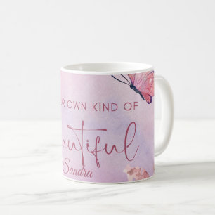 Personalisierte Wasserfarben-Schmetterlinge und Bl Kaffeetasse