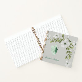 Personalisierte Wasserfarben-Schmetterlinge und Bl Notizbuch