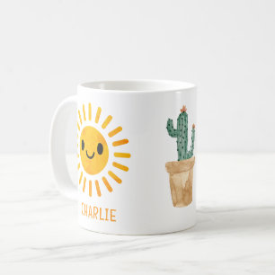 Personalisierte Wasserfarben-Sonnenkaktus Kaffeetasse