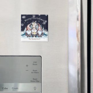 Personalisierte Wasserfarben-Weihnachtsgnome Magnet