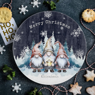 Personalisierte Wasserfarben-Weihnachtsgnome Schneidebrett