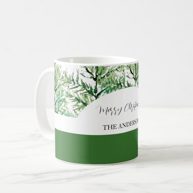 Personalisierte Wasserfarbenbaum Kaffeetasse (Vorderseite Links)