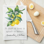 Personalisierte Wasserfarbenemon Geschirrtuch<br><div class="desc">Fügen Sie Ihrer Küche einen Sonnenschein hinzu mit unserem Personalisierten Küchentuch Watercolor Lemon,  das sich ideal für Brautpartys oder als personalisiertes Geschenk eignet. Lassen Sie sich vom erfrischenden Charme der Zitrusfrüchte verzaubern und machen Sie jede Mahlzeit zum Genuss!</div>