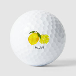 Personalisierte Wasserfarbengelbe Zitronen Golfball