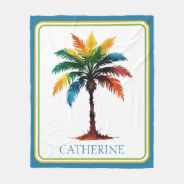 Personalisierte Wasserfarbenpalme Fleecedecke