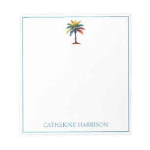 Personalisierte Wasserfarbenpalme Notizblock