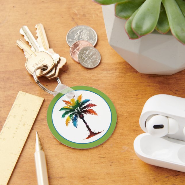 Personalisierte Wasserfarbenpalme Schlüsselanhänger (Schreibtisch)