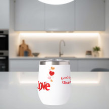 Personalisierte Wasserflasche Love & Hearts