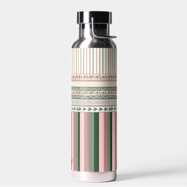 Personalisierte Wasserflasche mit Blumendesign und Trinkflasche (Links)