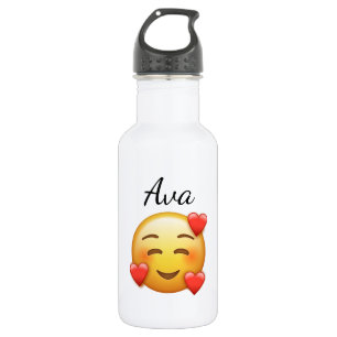 Personalisierte Wasserflasche mit Herz-Emoji