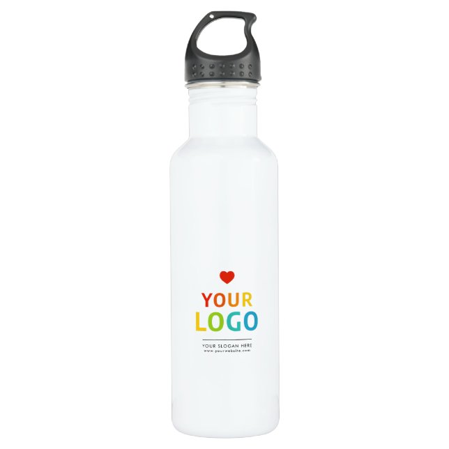 Personalisierte Wasserflasche mit Ihrem Firmenlogo Edelstahlflasche (Vorderseite)