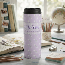 Personalisierte Wasserflasche mit Namen, Wildblume