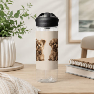 Personalisierte Wasserflasche mit süßem Welpen Trinkflasche