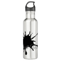 Personalisierte Wasserflasche - Schwarz & Silber P