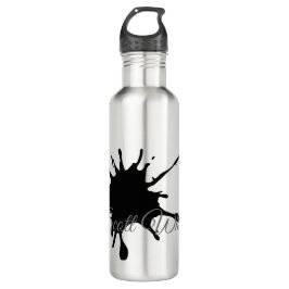 Personalisierte Wasserflasche - Schwarz & Silber P Edelstahlflasche