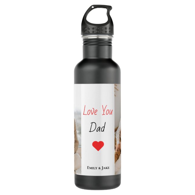 Personalisierte Wasserflasche | Vatertagsgeschenk Edelstahlflasche (Vorderseite)
