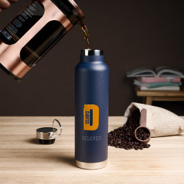 Personalisierte Wasserflaschen, Blau und Orange Re Trinkflasche