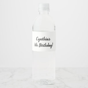 Personalisierte Wasserflaschenetikett