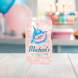 Personalisierte Wasserpark-Hai-Pool-Party Dosenglas
