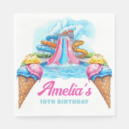 Personalisierte Wasserpark-Party-Geburtstagsfeier Serviette
