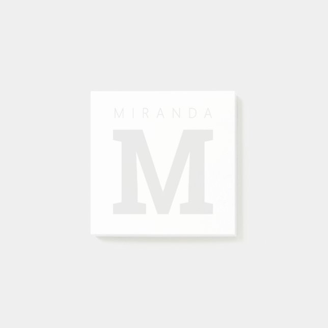 Personalisierte Wasserzeichen-Monogramm Postit®-No Post-it Klebezettel (Vorderseite)