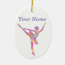 Personalisierte Watercolor-Ballerina-Silhouette