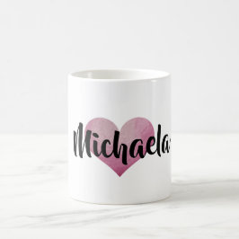 PERSONALISIERTE WATERCOLOR HERZ-Tasse Kaffeetasse