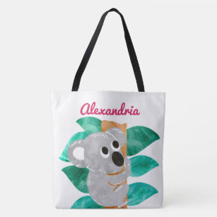Personalisierte Watercolor-Koala-Bärn-Tier-Mädchen