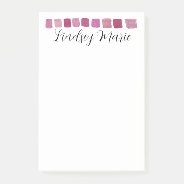 PERSONALISIERTE WATERCOLOR-Nachhinweise Post-it Klebezettel (Vorderseite)