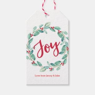 Personalisierte Watercolor Wreath Geschenkanhänger