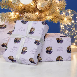 Personalisierte Wavy Frame Simple Bow Frohe Weihna Geschenkpapier