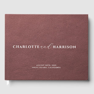Personalisierte Wedding Monogram Imitate Leather B Gästebuch
