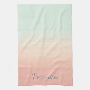 Personalisierte weiche Farbe Name in Pastel Ombre Geschirrtuch
