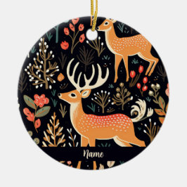 Personalisierte Weidehirsche Keramik Ornament
