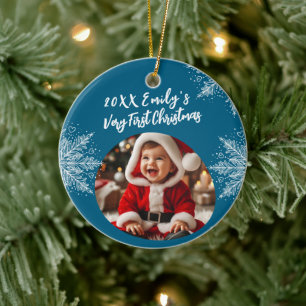 Personalisierte Weihnachten Add Foto Schneeflocken Keramik Ornament