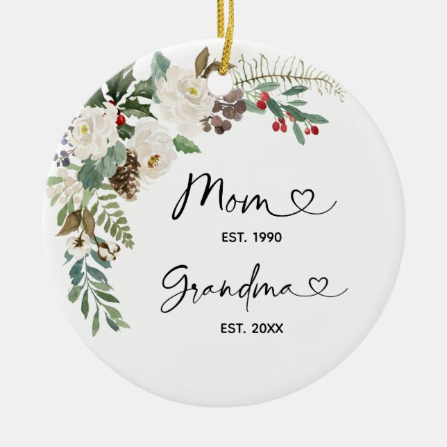 Personalisierte Weihnachten als Großmutter-Geschen Keramik Ornament (Vorne)