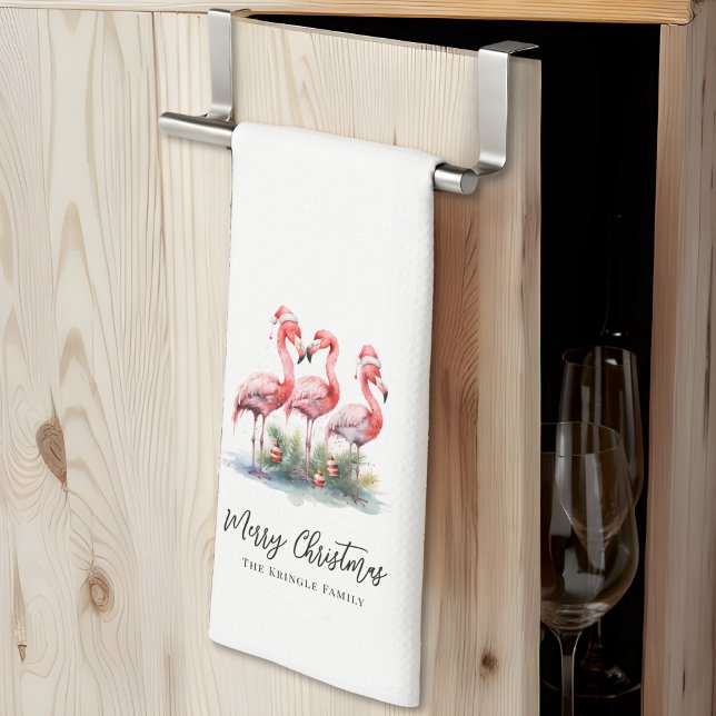 Personalisierte Weihnachten am Strand Geschirrtuch (Personalized Tropical Beach Christmas kitchen towel )