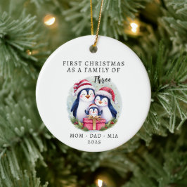 Personalisierte Weihnachten - Drei Familienmitglie Keramik Ornament