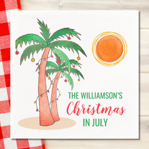 Personalisierte Weihnachten im Juli Palmen Bäume Serviette