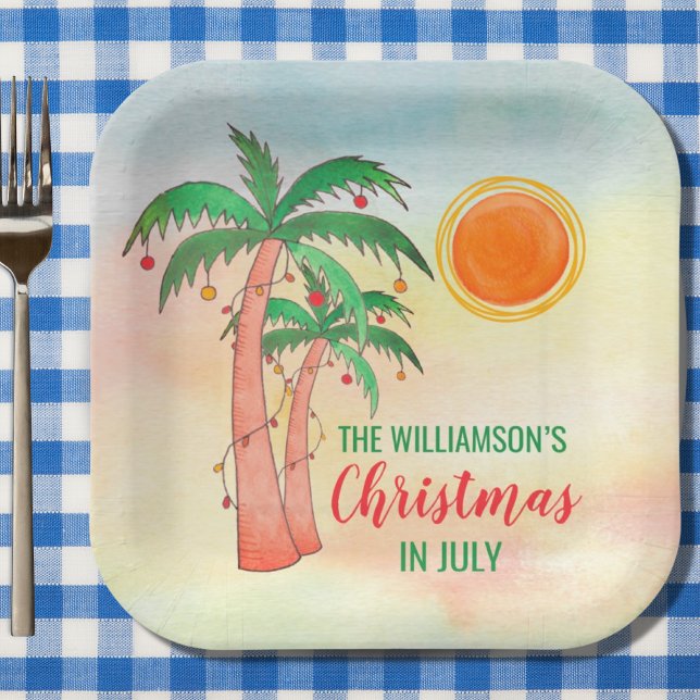 Personalisierte Weihnachten im Juli Party Paper Te Pappteller (Von Creator hochgeladen)