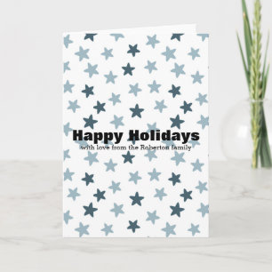 Personalisierte Weihnachten in Blau und Weiß