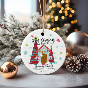 Personalisierte Weihnachten in einem neuen Zuhause Keramik Ornament